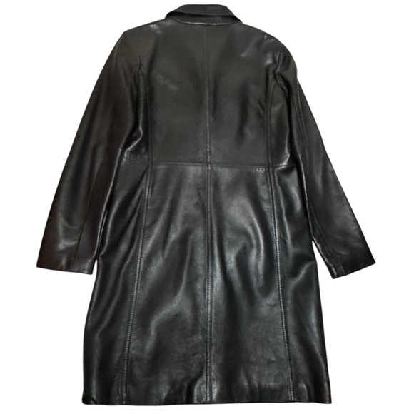 Womens Kenneth Cole Reaction Black
Leather Trench Coat Size S - Picture 3 of 13